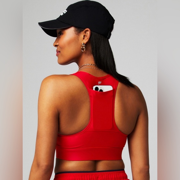 Fabletics Matching Set Red On the Go Sports Bra Small Leggings Motion 365 XS - Picture 8 of 11